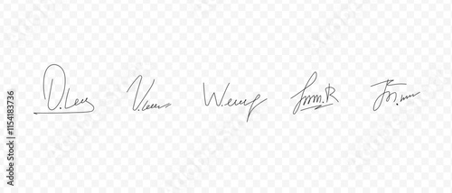 Fake signatures. Fake autograph. Personal signature calligraphy. Contrived signature. Various autographs for documents.	
