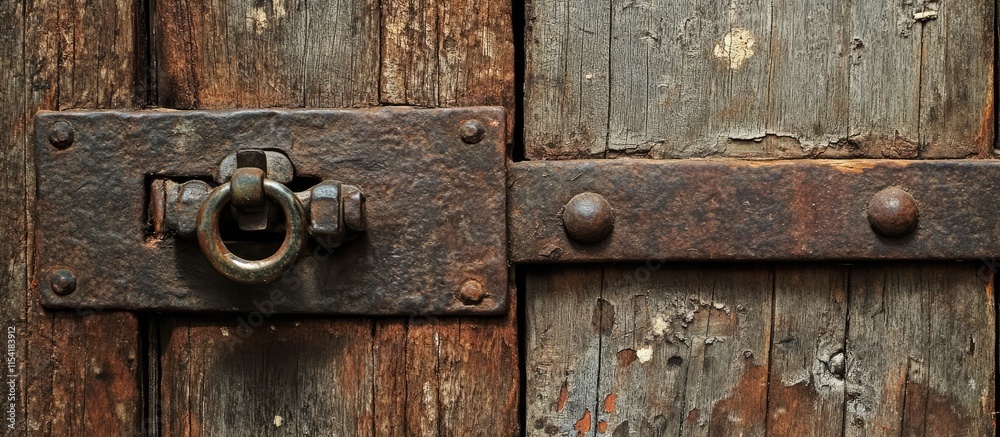 Sturdy wooden door lock on rustic safety room door emphasizing enhanced security and durability in protective interiors Sturdy wooden door lock on rustic safety room door emphasizing enhanced security and durability in protective interiors