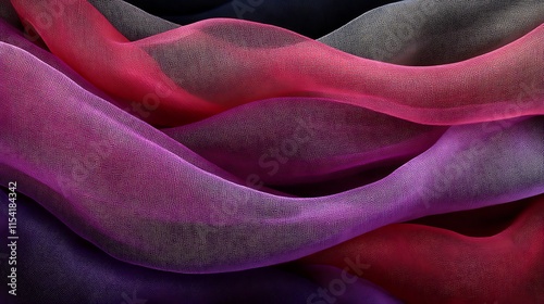 Colorful sheer fabric waves.