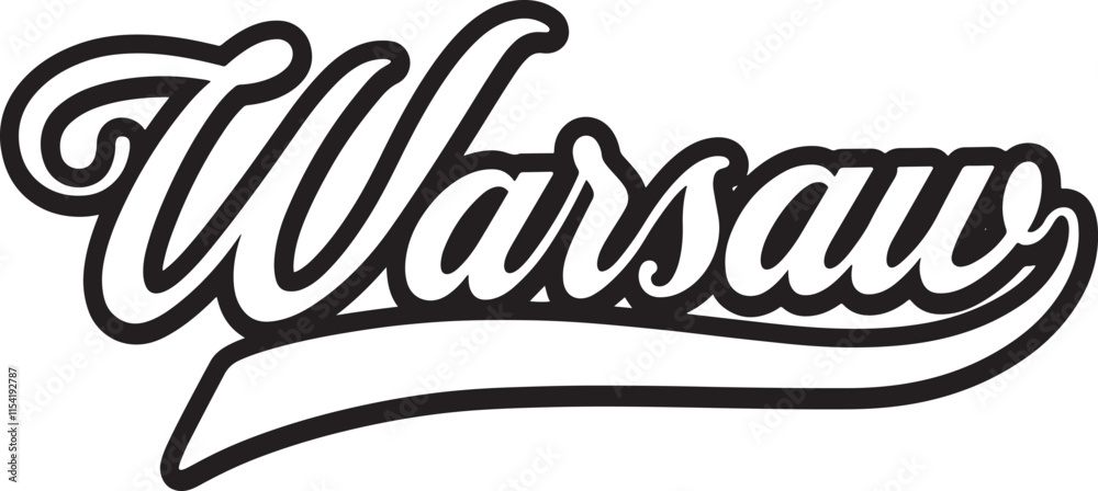 Obraz premium Warsaw Typography Vector Illustration Graphic