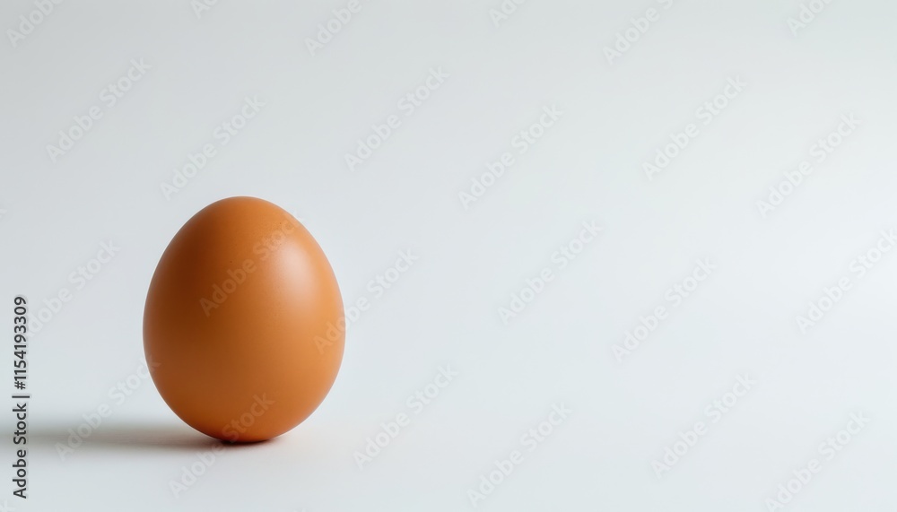 Brown Chicken Egg Isolated on Light Background with Soft Shadows and Smooth Surface Texture Brown Chicken Egg Isolated on Light Background with Soft Shadows and Smooth Surface Texture