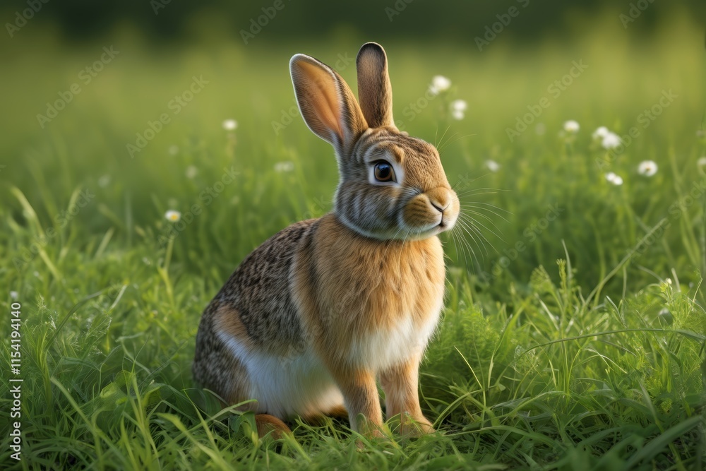 there is a rabbit that is sitting in the grass there is a rabbit that is sitting in the grass