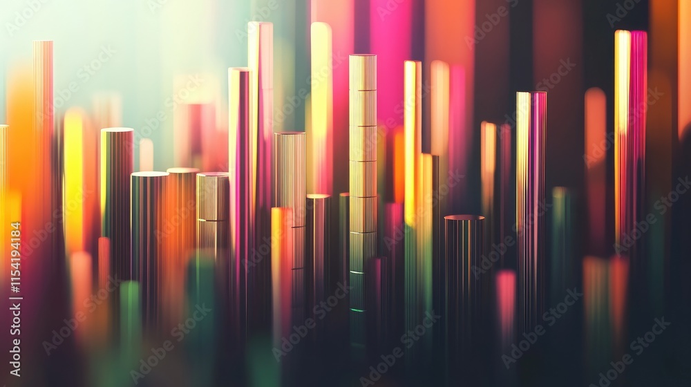 Abstract Vibrant Colorful Vertical Bars in Bokeh Background Abstract Vibrant Colorful Vertical Bars in Bokeh Background