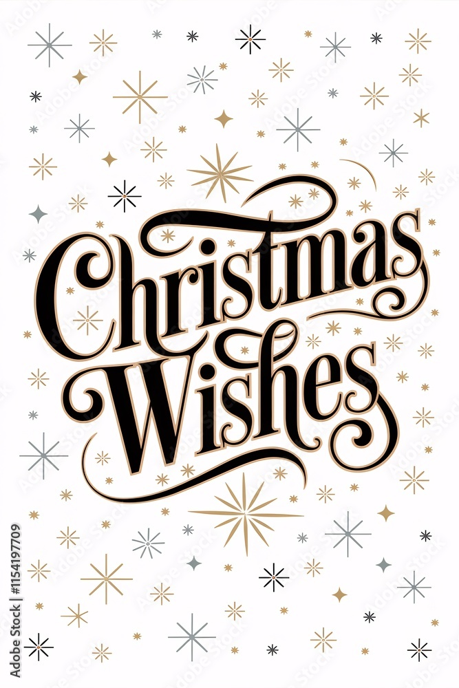 This festive design showcases an artistic representation of Christmas wishes with elegant lettering surrounded by shimmering gold stars, perfect for holiday cards or decor. This festive design showcases an artistic representation of Christmas wishes with elegant lettering surrounded by shimmering gold stars, perfect for holiday cards or decor.