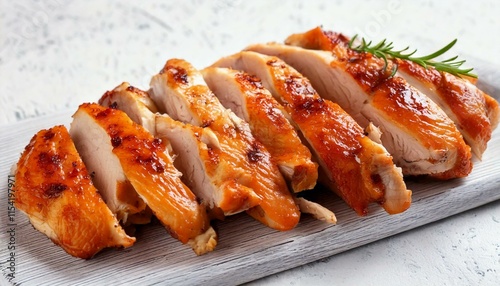 Obraz na płótnie sliced roast chicken breast w salonie