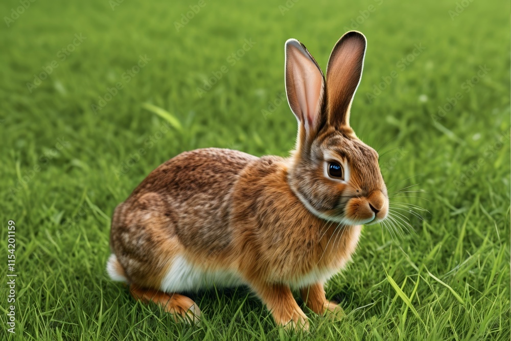 Fototapeta premium there is a rabbit that is sitting in the grass