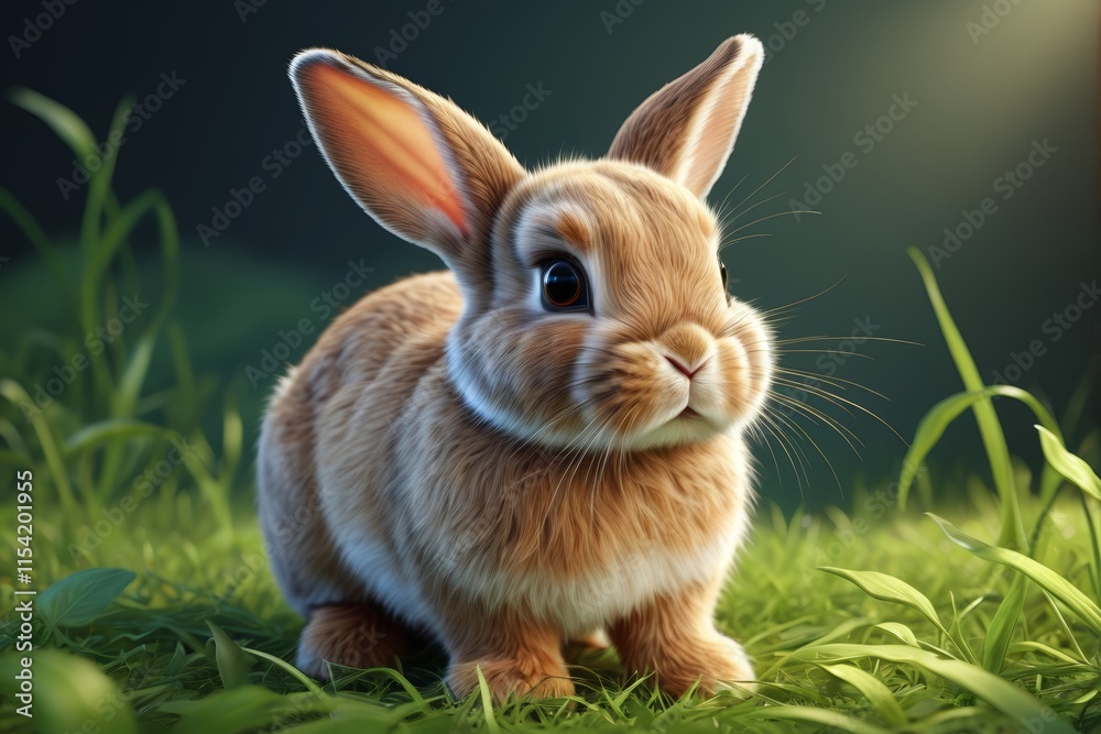 Obraz premium there is a rabbit that is sitting in the grass