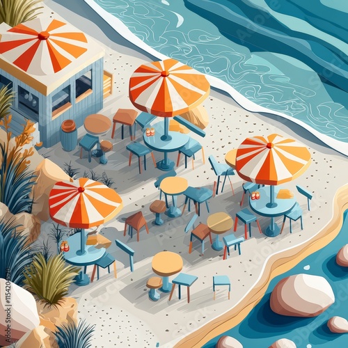 Beachfront Cafe, Isometric View