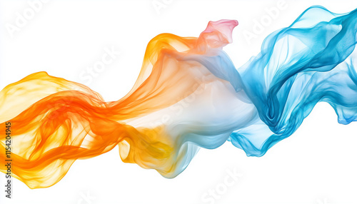 Vibrant Abstract Flowing Colors: Orange and Blue Wave Design