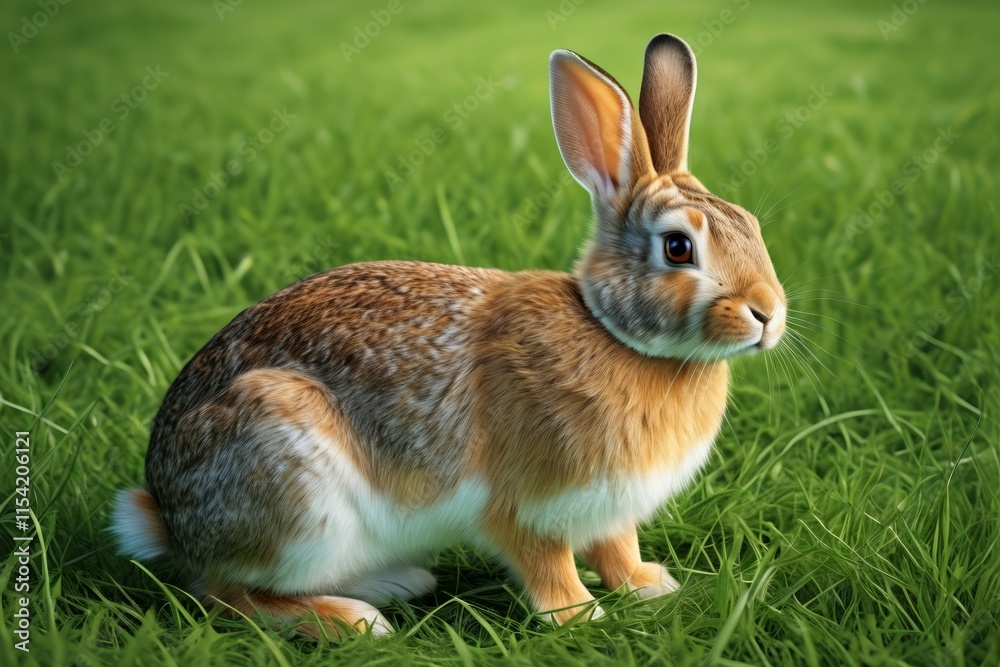 there is a rabbit that is sitting in the grass there is a rabbit that is sitting in the grass