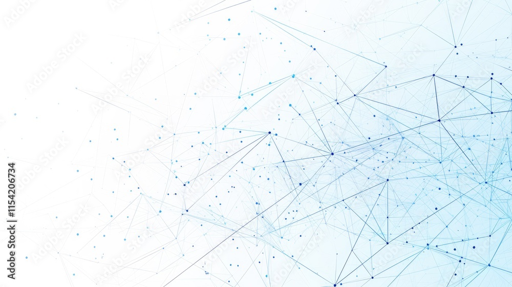 Abstract network design with blue lines and dots on a light background. Abstract network design with blue lines and dots on a light background.