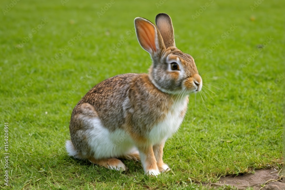 there is a rabbit that is sitting in the grass there is a rabbit that is sitting in the grass
