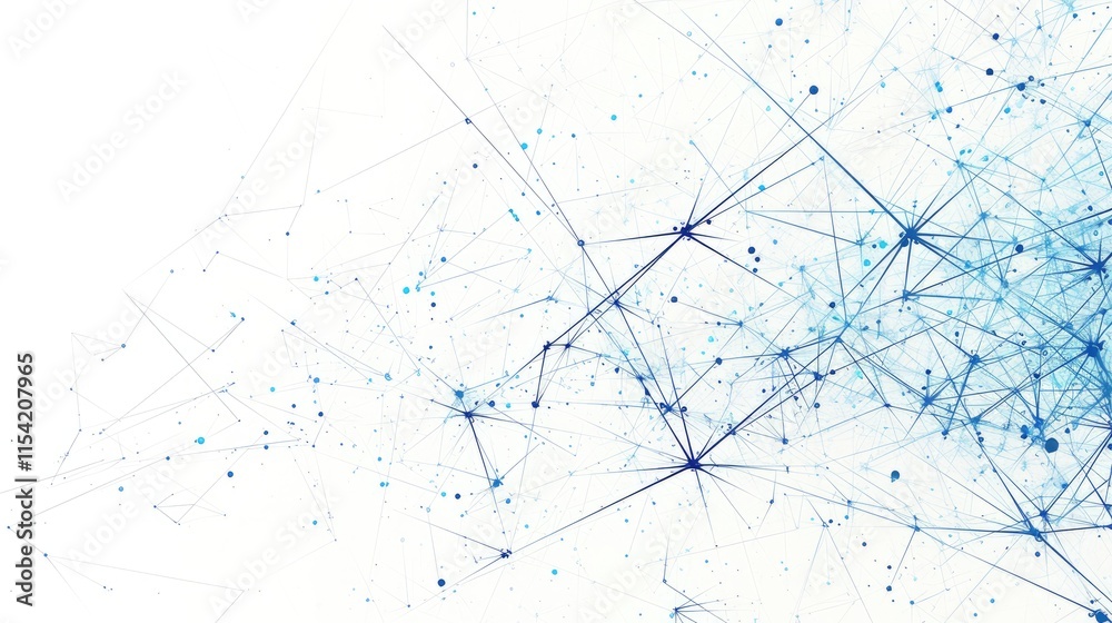 Abstract network design with blue lines and dots, symbolizing connectivity and data flow. Abstract network design with blue lines and dots, symbolizing connectivity and data flow.