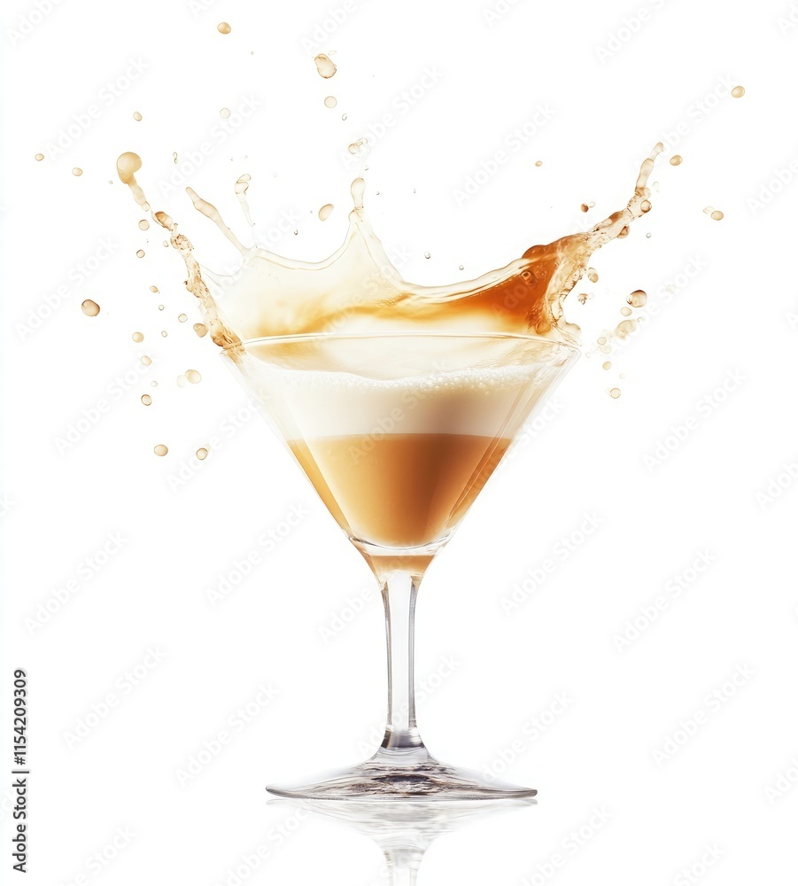 A glass of milk splashing, isolated on a white background A glass of milk splashing, isolated on a white background
