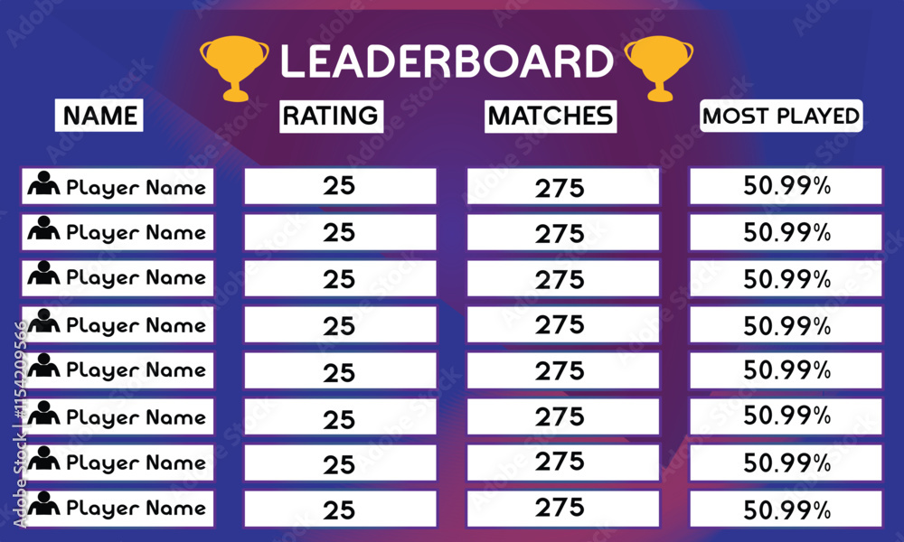 Obraz premium abstract game leaderboard vector. abstract colorful game leaderboard design 