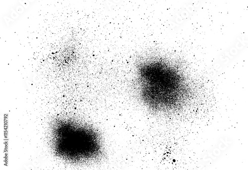 Spray or splash ink stain and black paint grunge texture for design elements