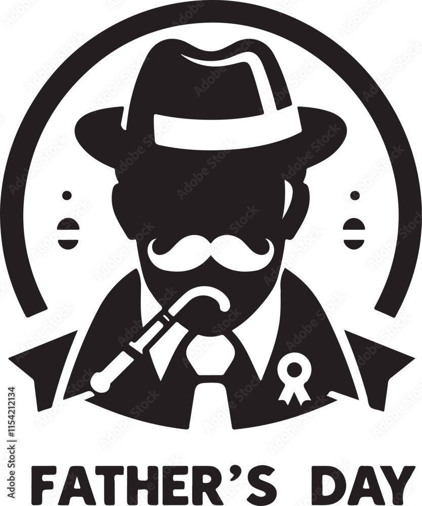 Obraz premium Grandfather icon silhouette vector with white background