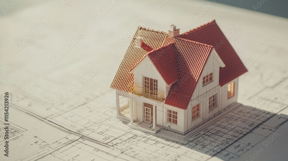Model house design process architectural plans 3d visualization creative workspace aesthetic perspective Model house design process architectural plans 3d visualization creative workspace aesthetic perspective