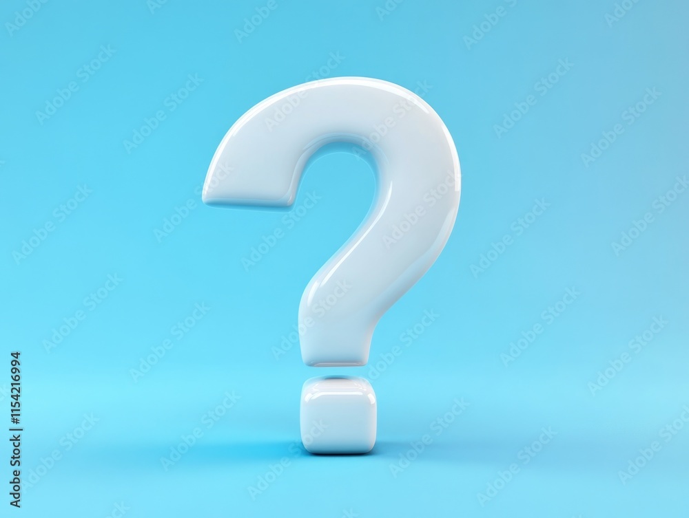 White question mark on blue White question mark on blue