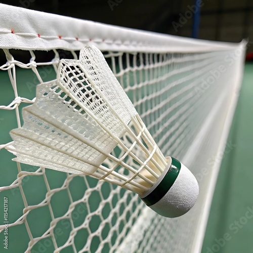 badminton racket and shuttlecock on the grass