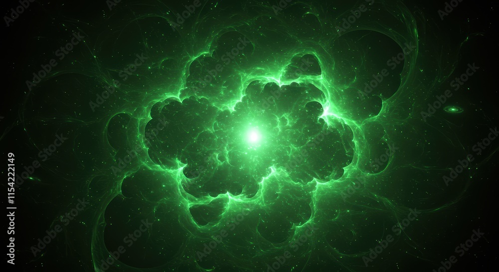 Obraz premium Green Galactic Core Explosion