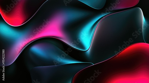 Colorful Waves of Light in Abstract Design with Smooth Curves