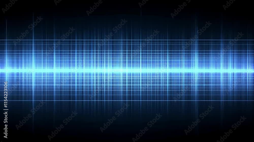 Abstract visual representation of sound waves in vibrant blue hues set against a black background Abstract visual representation of sound waves in vibrant blue hues set against a black background