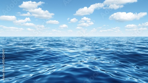 Wallpaper Mural Calm ocean surface under a blue sky with fluffy white clouds. Torontodigital.ca