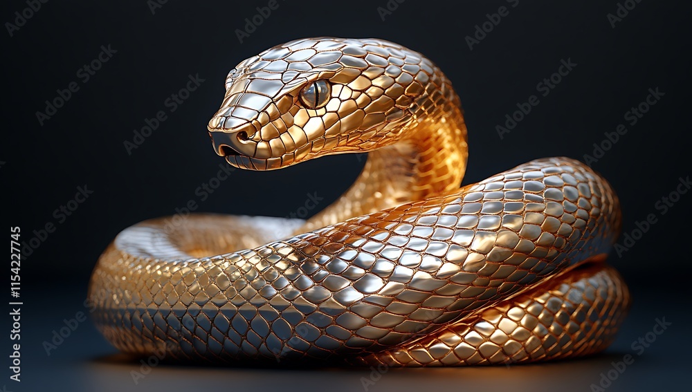 Fototapeta premium Close-Up of a Snake's Detailed Scales