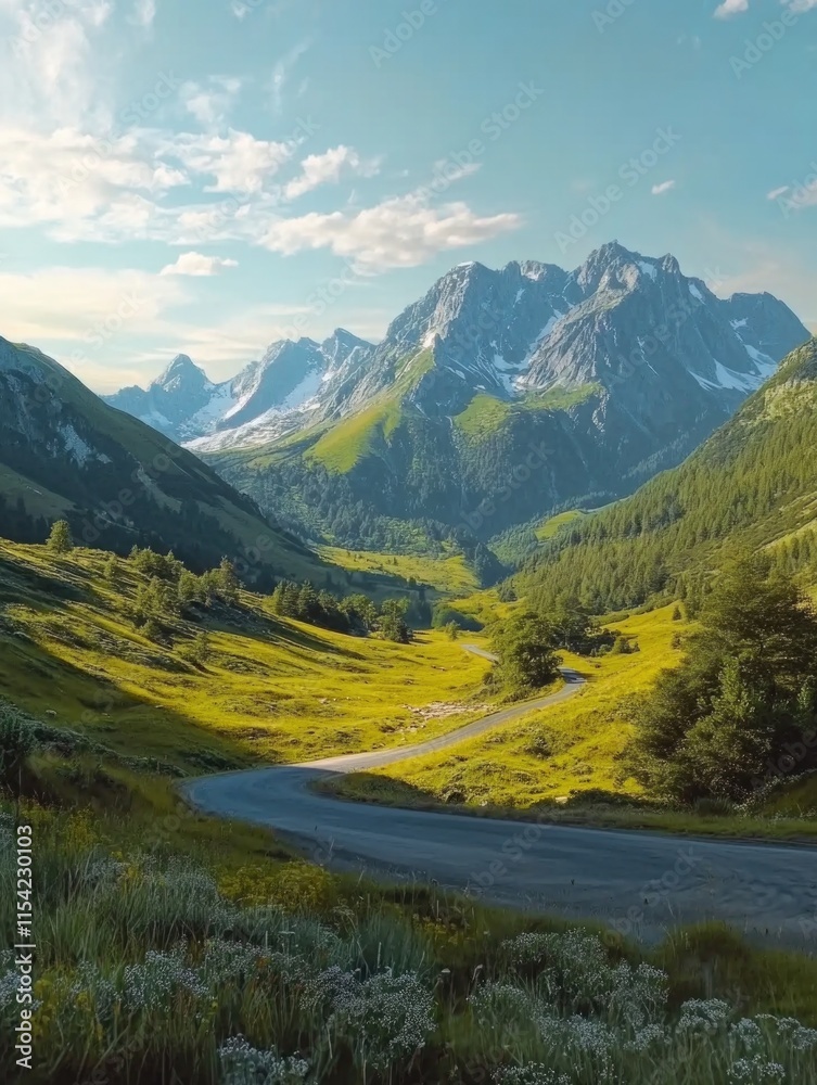 Obraz premium Mountain Road Valley