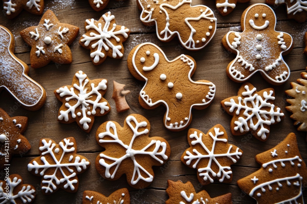 Christmas Gingerbread Delights: Festive Abstract Cookie Scene Christmas Gingerbread Delights: Festive Abstract Cookie Scene