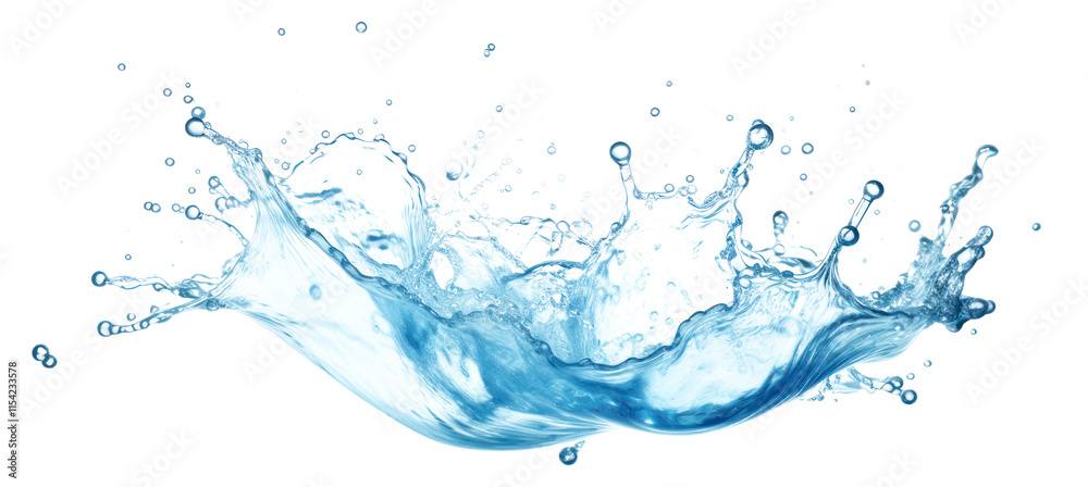 Fototapeta premium PNG Splashing blue water backgrounds sea splattered.