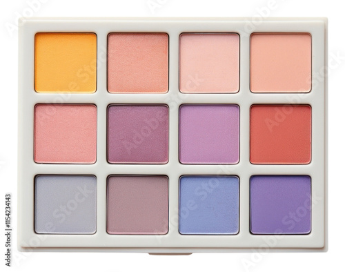 PNG Eyeshadow palette white background blackboard cosmetics. photo