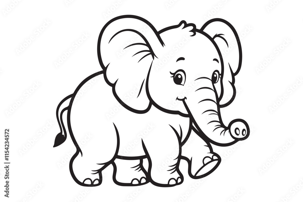 outline of an elephant walking to the left outline of an elephant walking to the left