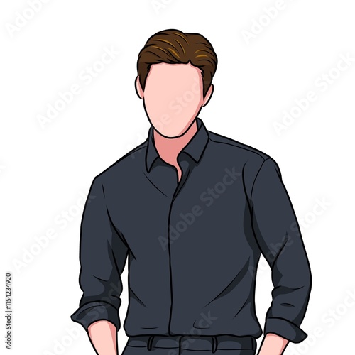 Foto Vector Illustration Korean Pop Boy Group Fashion Style