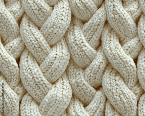 Beige knitted wool braided texture background  photo