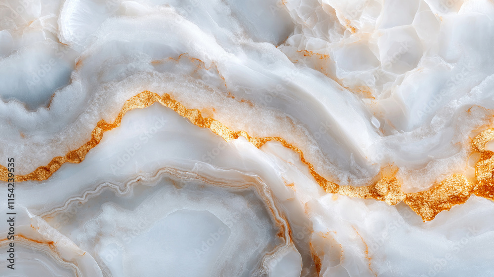 Stunning white and gold agate stone texture with smooth patterns Stunning white and gold agate stone texture with smooth patterns