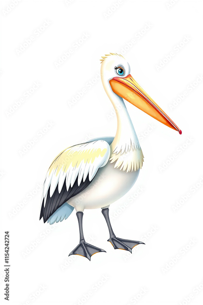 Cartoon pelican bird. Concept of wildlife and nature. Cartoon pelican bird. Concept of wildlife and nature.