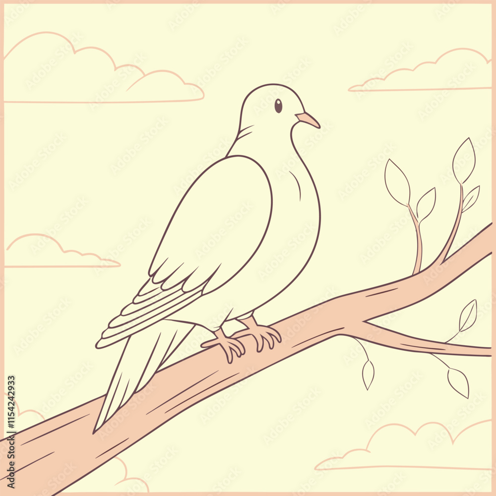 Fototapeta premium Dove Illustration on White Background