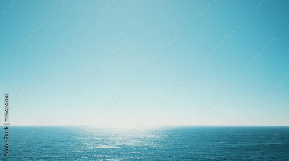 Serene Ocean View: A Breathtaking Landscape of Tranquil Waters and a Clear Sky Serene Ocean View: A Breathtaking Landscape of Tranquil Waters and a Clear Sky