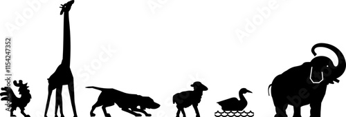animal, horse, vector, illustration, mammal, farm, silhouette, cartoon, donkey, dog, deer, nature, animals, isolated, goat, wild, art, black, white, drawing, cute, pony, tail, domestic, outline