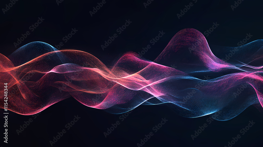 Fototapeta premium Brain waves. understanding the brain's vibration and frequency chart. Oscillation. Illustration