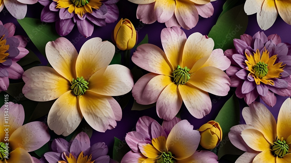 Fototapeta premium yellow and purple flowers