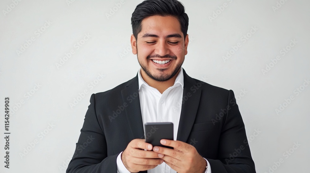 Smiling Businessman Using Smartphone - A Happy Professional in Formal Wear Smiling Businessman Using Smartphone - A Happy Professional in Formal Wear