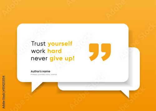 3D bubble testimonial banner, quote, infographic. Social media post template designs for quotes. Empty speech bubbles, quote bubbles and text box. Vector Illustration EPS10.