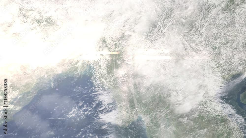 Zooming in on Monywa, Myanmar frome space - Perfect for Travel Intros and Backgrounds. Realistic 3D Animation. Zooming in on Monywa, Myanmar frome space - Perfect for Travel Intros and Backgrounds. Realistic 3D Animation.