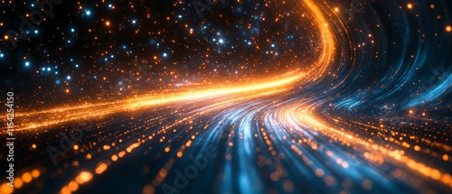 Light Echoes Faint echoes of light stretching into the distance. Generative AI