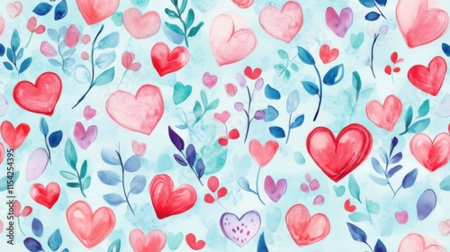 Colorful heart pattern with vibrant flowers on a light blue background perfect for decor or special occasions