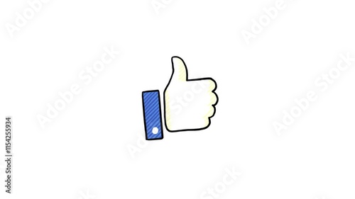 Thumb up like icon animation, like emoji icon, hand gesture like icon isolated on transparent background.