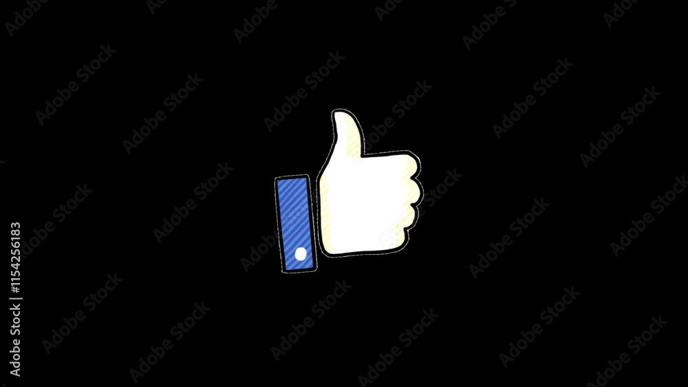 Thumb up like icon animation, like emoji icon, hand gesture like icon isolated on transparent background.